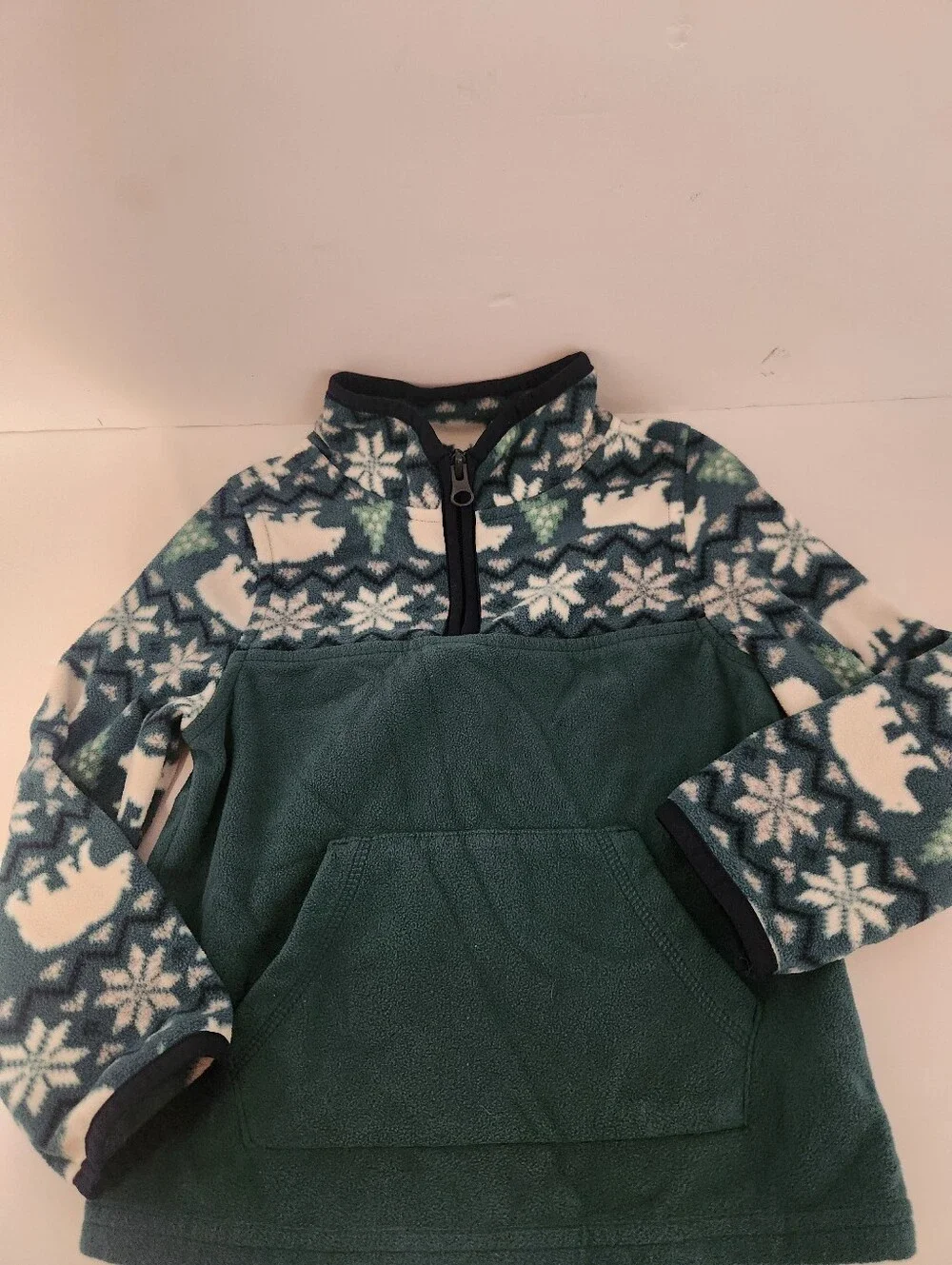 OshKosh Polar Bear Fleece Quarter Zip Pullover 3t